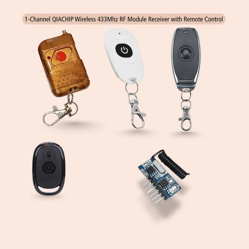 1-Channel Qiachip Wireless 433Mhz Rf Module Receiver With Remote Control 1