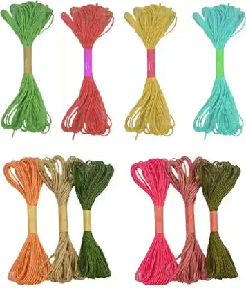 10Pcs Multicolored Jute Thread Strings Rolls 1
