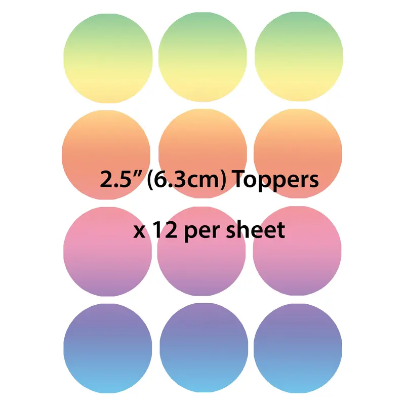 2.5" Pre-Cut Edible Cupcake Or Cookie Toppers 1