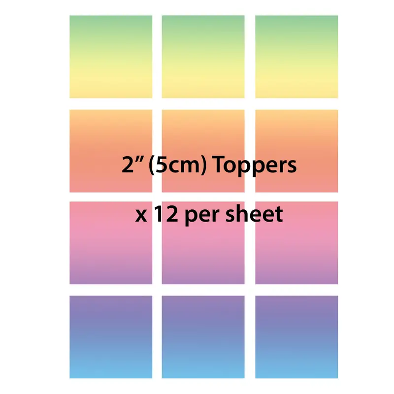 2" Square Custom Edible Icing Cupcake Or Cookie Toppers 1