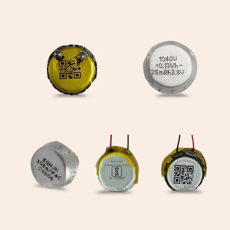 3.7V 3.8V 35Mah Lithium-Polymer Rechargeable Battery For Ear Buds – Single Cell 1