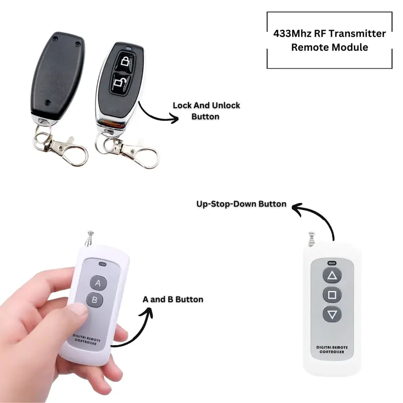 433-Mhz 2 Channel Rf Transmitter Remote Module 1