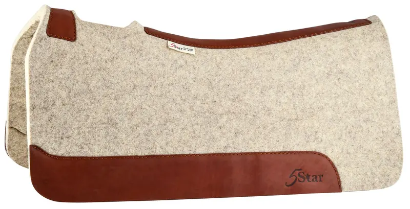5 Star Saddle Pad 100% Compressed Wool, Natural 1