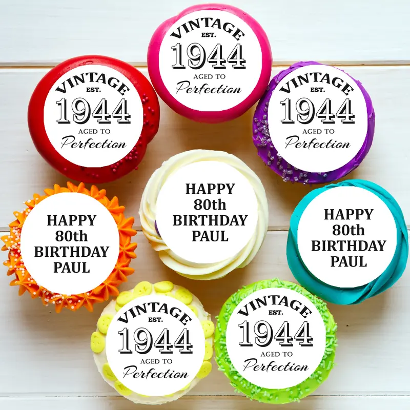 Aged To Perfection Birthday Edible Cupcake Or Cookie Toppers 1