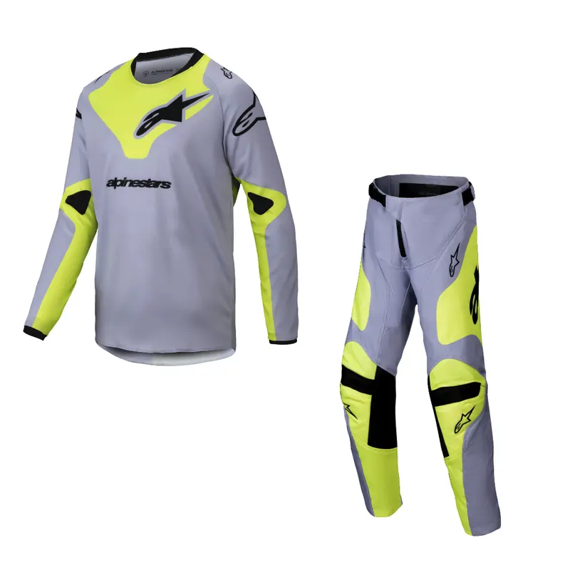 Alpinestars - 2025 Kids Racer Veil Gray Yellow Mx Combo 1