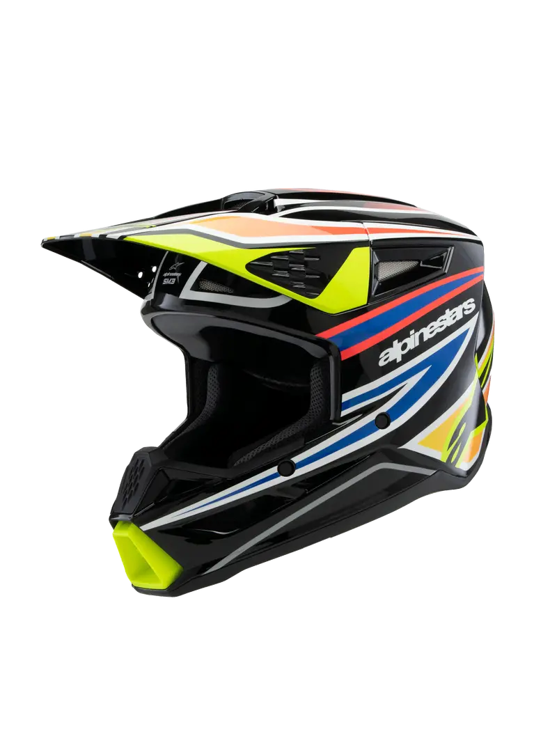 Alpinestars - 2025 Sm3 Youth Wurx Black Yellow-Fluro Blue Red Glossy Mx Helmet 1