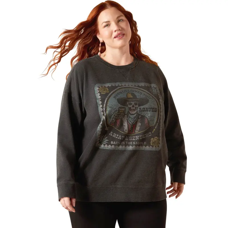 Ariat Womens Oversized Sendero "When Life Gives You Agaves" Graphic Sweatshirt – Limited Edition 1