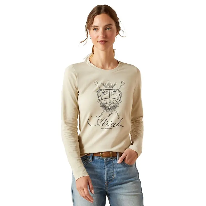 Ariat Women's Ritzy Logo Long Sleeve Tee – Organic Cotton, Stretch, Equestrian Style 1