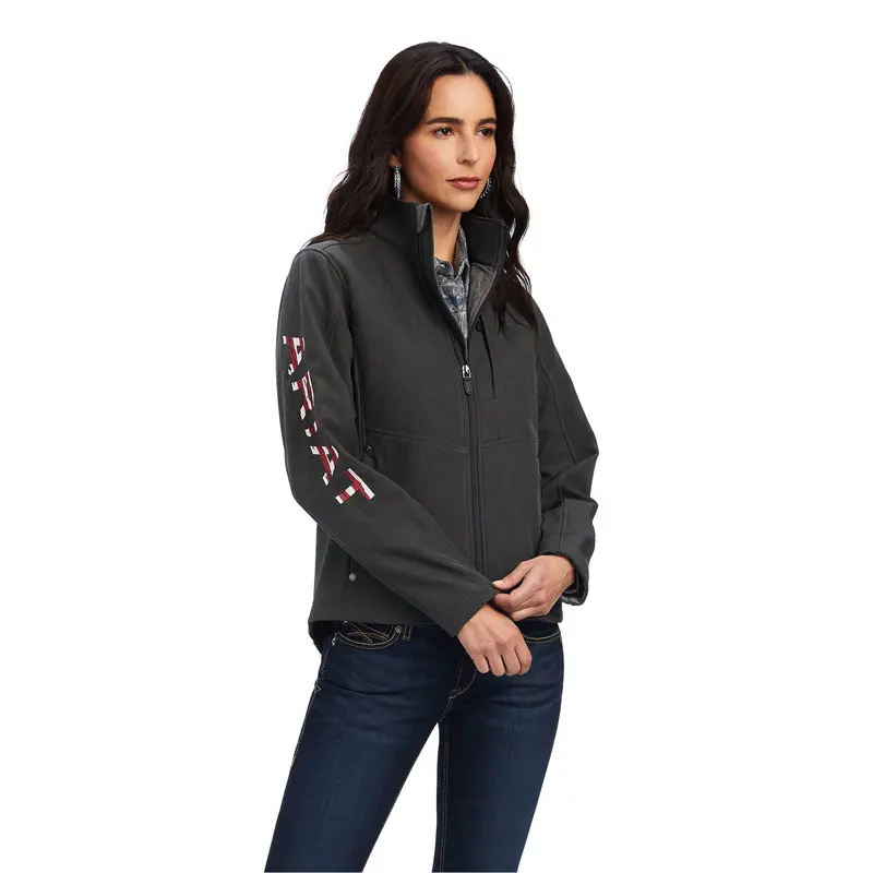 Ariat Women's Team Patriot Softshell Jacket, Heather Charcoal 1