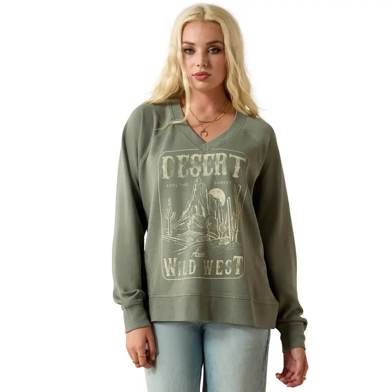 Ariat Women's Western Victoria Oversized Sweatshirt – Cozy French Terry Pullover 1