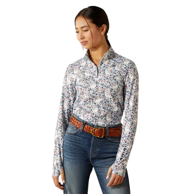 Ariat Youth Lowell 3.0 1/4 Zip Performance Baselayer - Uv Protection And Thumbholes 1