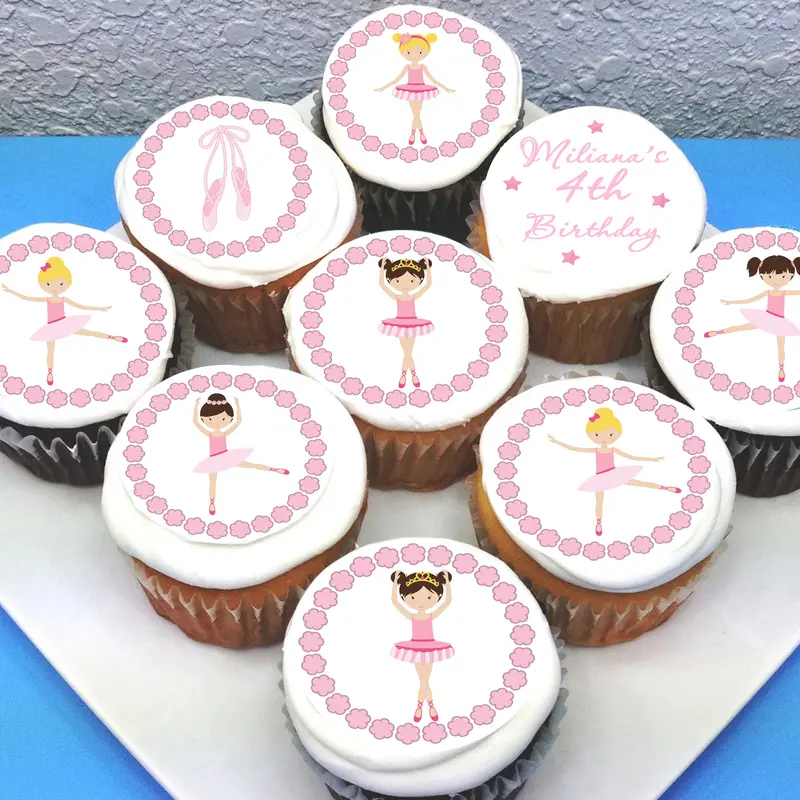 Ballerina Edible Cupcake Toppers 1