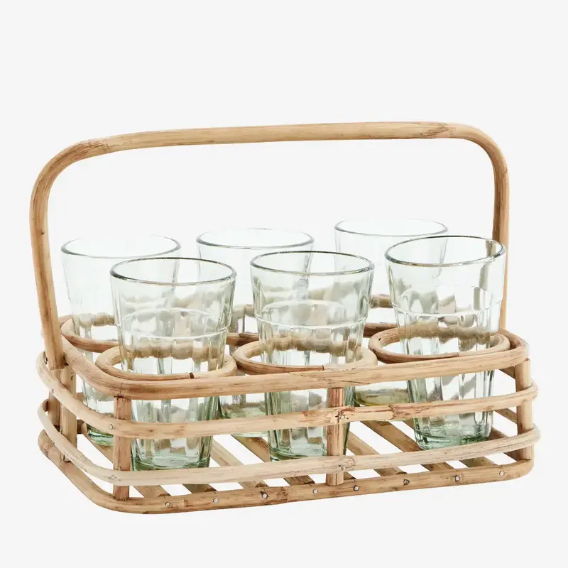 Bamboe Houder Incl. 6 Glaasjes 1