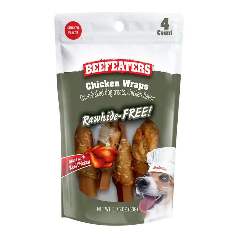 Beefeaters Chicken Wraps, Rawhide Free, 4 Ct, Case Of 12 1