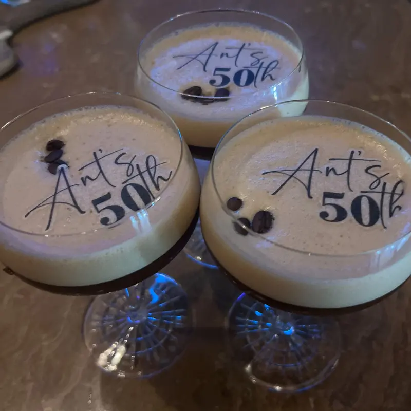 Birthday 50Th Custom Cutout Edible Cocktail Drink Toppers 1
