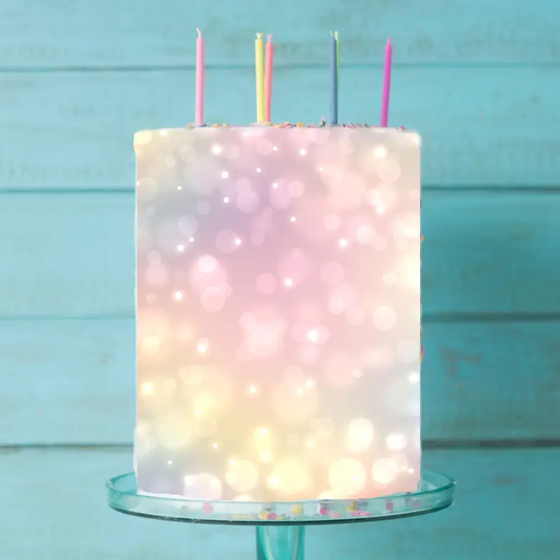 Bokeh Pattern Edible Icing Cake Wrap 1