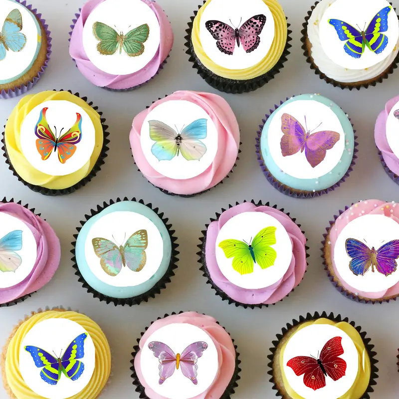 Butterfly Pre-Cut Mini Edible Cupcake Or Cookie Toppers 1