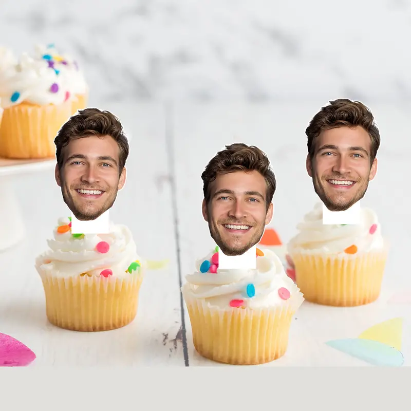 Custom Portrait Hens Bachelorette Pre-Cut Edible Stand-Up Wafer Card Cupcake Topper 1