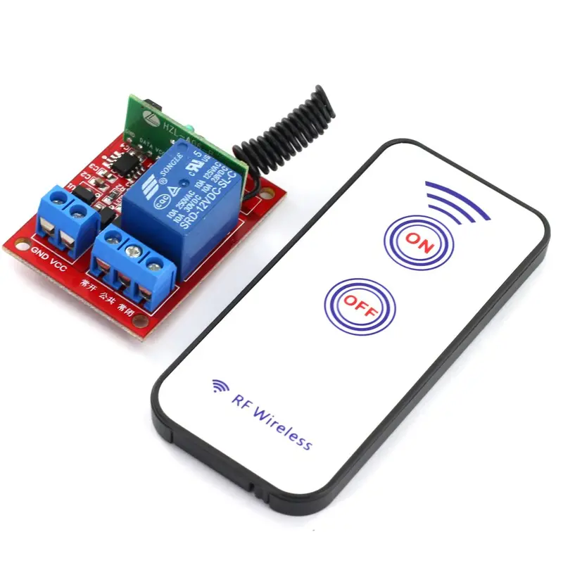 Dc 12V 1 Channel  Rf Wireless Relay Module With Remote Control 1
