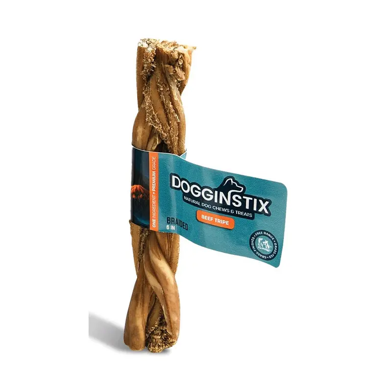 Dogginstix Braided Beef Tripe Natural Dog Chew – Digestible, Nutrient Rich, Omega 3 1