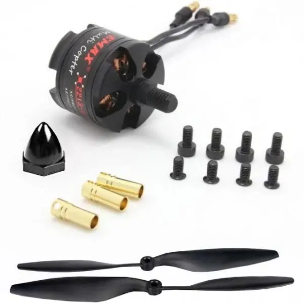 Emax: Mt2213 935Kv Brushless Dc Motor For Drone – Black Cap (Cw) With 1045 Propeller Combo 1