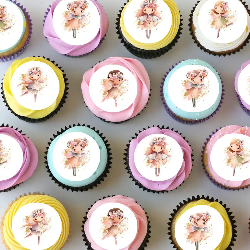 Fairies Pre-Cut Mini Edible Icing Cupcake Or Cookie Toppers 1