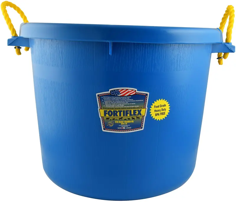 Fortiflex Heavy-Duty Plastic Muck Bucket, 70 Quart 1