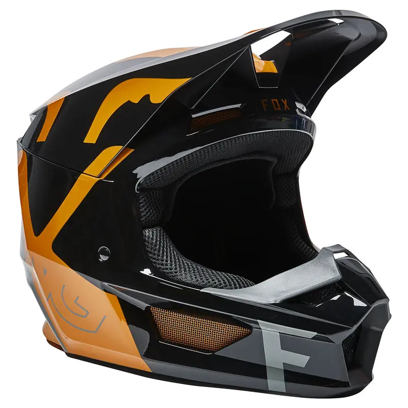 Fox - Youth V1 Skew Black/Gold Helmet 1