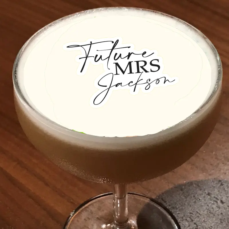 Future Mrs Engagement Wedding Bridal Edible Cut-Out Cocktail Drink Toppers 1