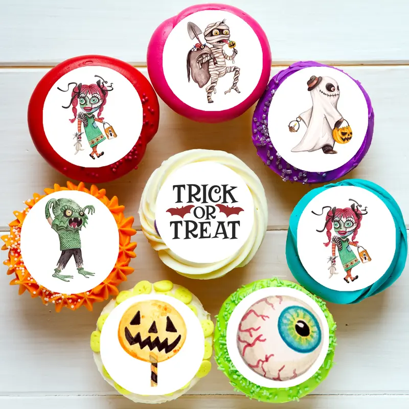 Halloween Pre-Cut Edible Cupcake Or Cookie Toppers 1