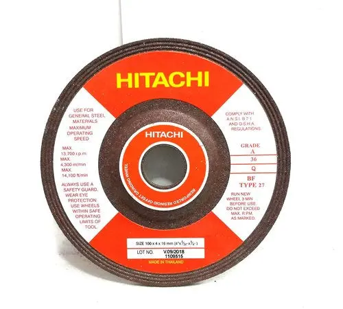 Hitachi: 4In Metal Grinding Wheel Disc For Grinder Machine 1