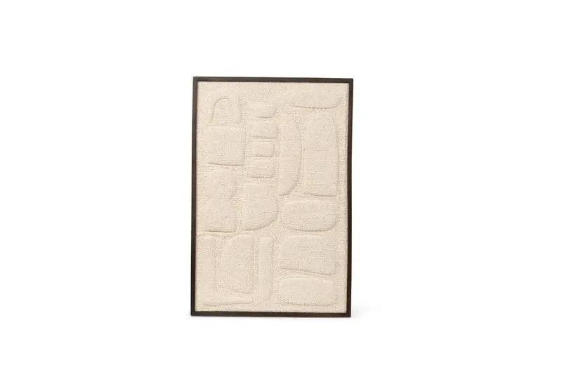 Houten Kader Met Monochroom Reliëf In Beige – 60×90 Cm 1