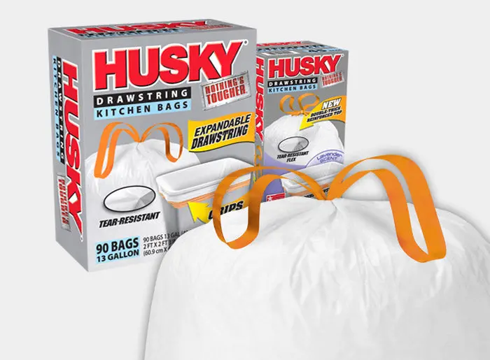 Husky Drawstring Kitchen Trash Bag, 33 Gallon 1