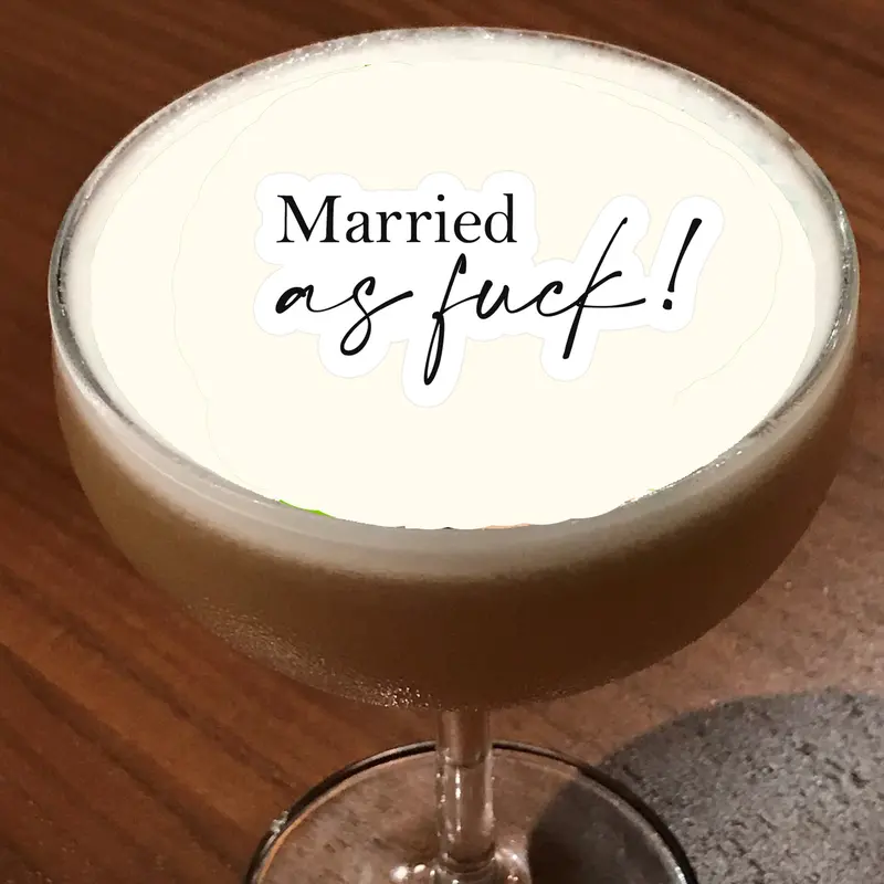 Married Af As F*Ck Edible Cut-Out Cocktail Drink Toppers 1