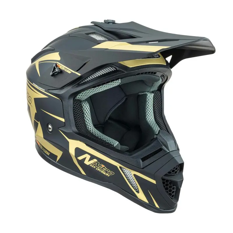Nitro - Mx760 Satin Black/Gold Helmet 1