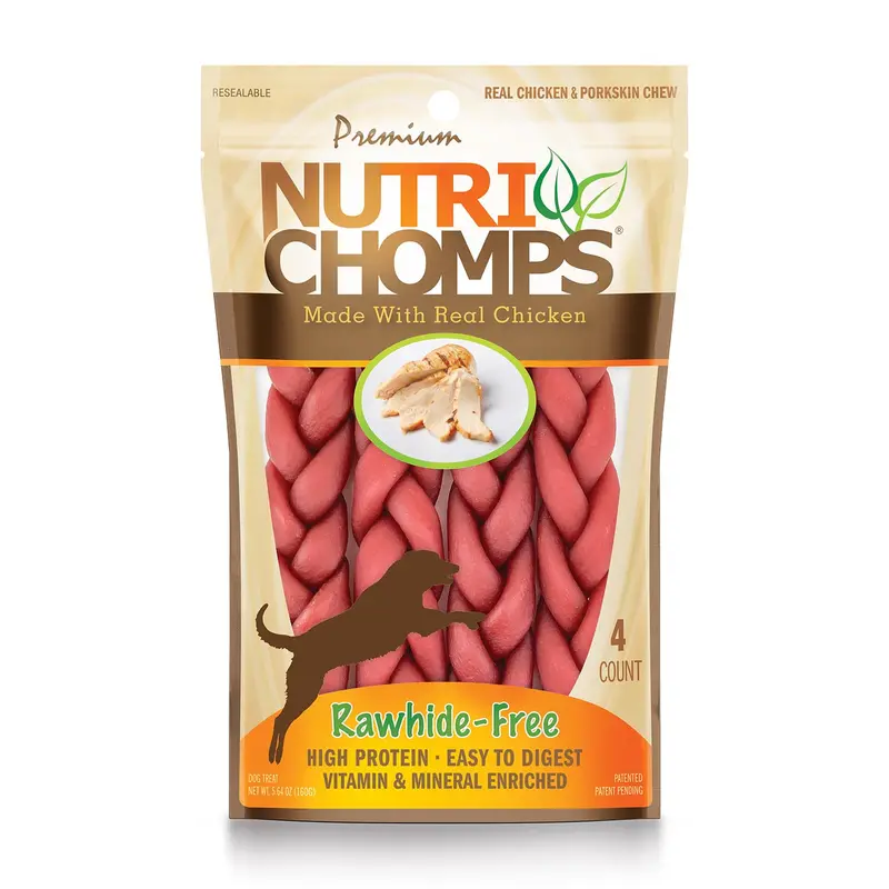 Nutrichomps Rawhide-Free Dog Chews – Chicken, Milk, Peanut Butter & Mixed Flavor Braids – High Protein, Dental Health Treats For Small, Medium & Large Dogs 1