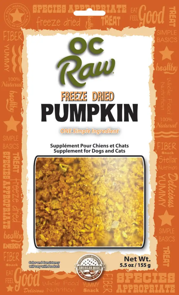 Oc Raw Freeze Dried Pumpkin Dog Treat 1