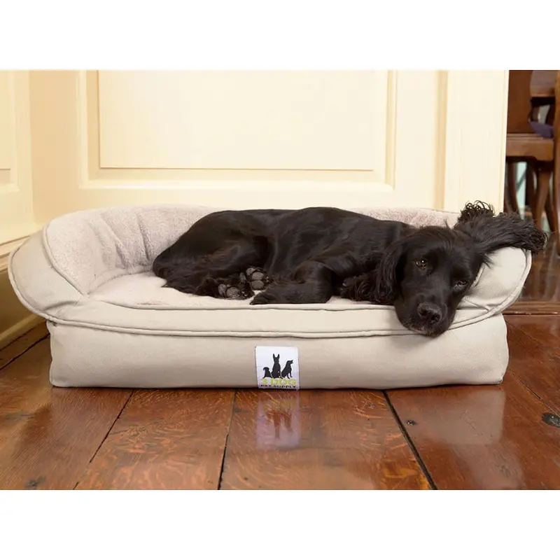 Orthopedic Memory Foam Ez-Wash Fleece Bolster Dog Bed With Waterproof Liner 1
