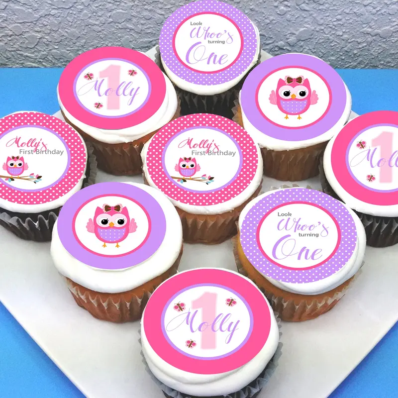Owl Edible Cupcake Toppers 1