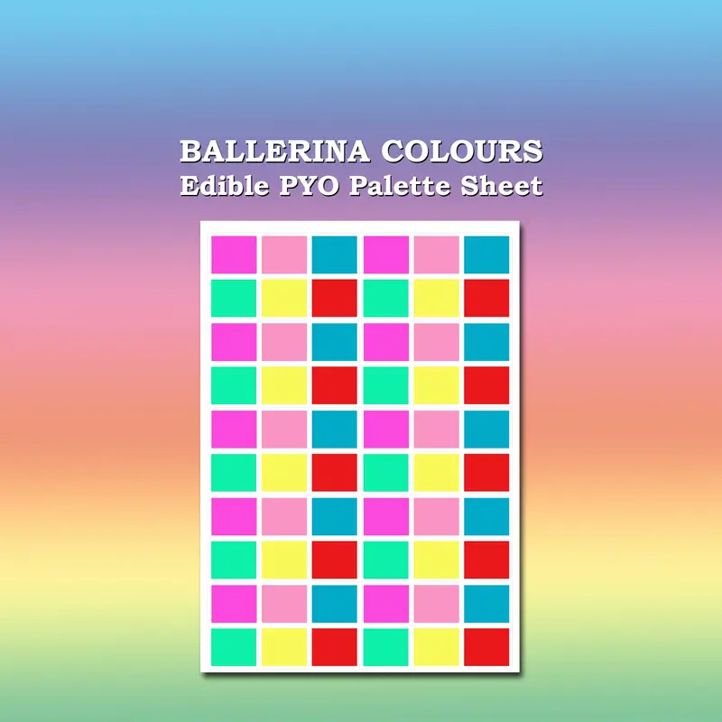 Paint Your Own Pyo Edible Ballerina Palettes For Cookies - Sheet Of 10 Uncut 1
