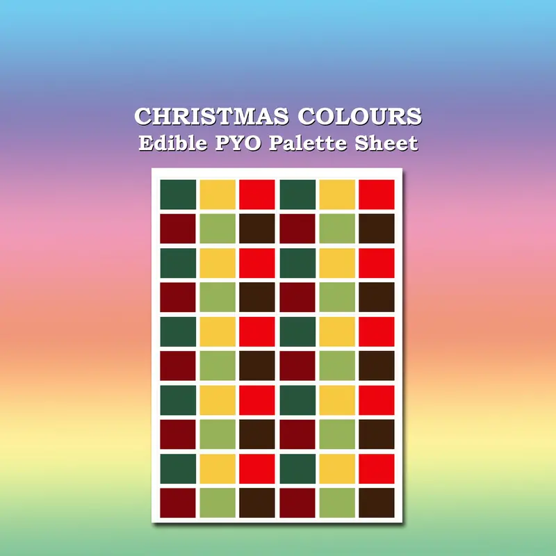 Paint Your Own Pyo Edible Christmas Palettes For Cookies - Sheet Of 10 Uncut 1