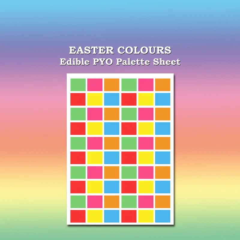 Paint Your Own Pyo Edible Easter Palettes For Cookies - Sheet Of 10 Uncut 1