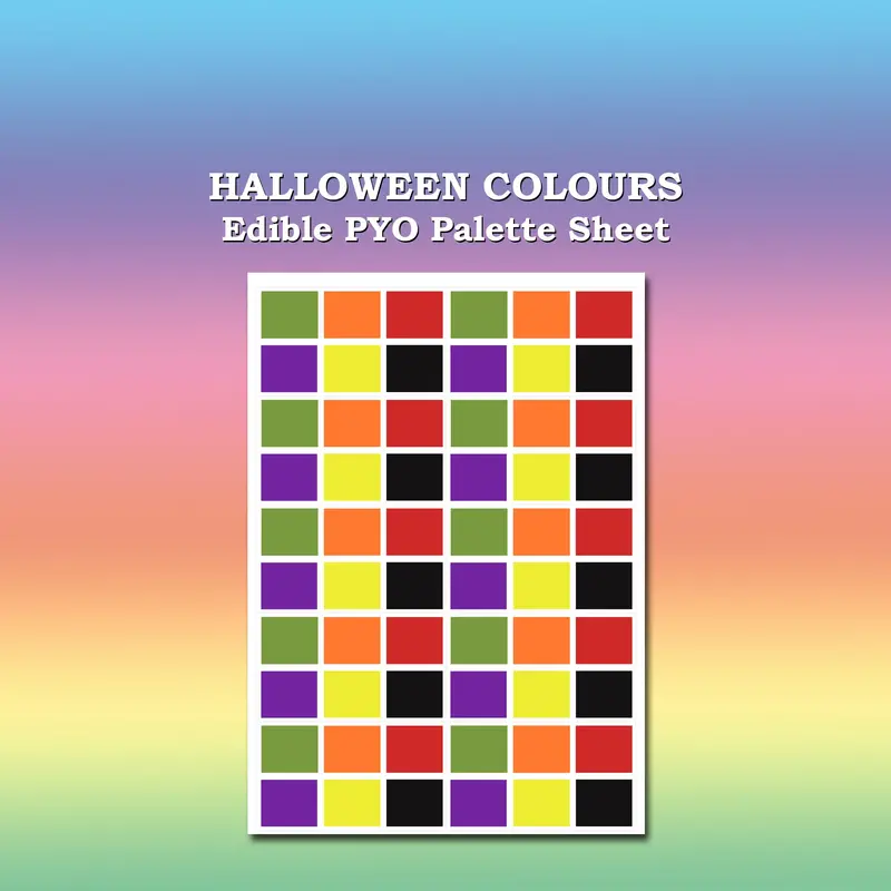 Paint Your Own Pyo Edible Halloween Palettes For Cookies - Sheet Of 10 Uncut 1