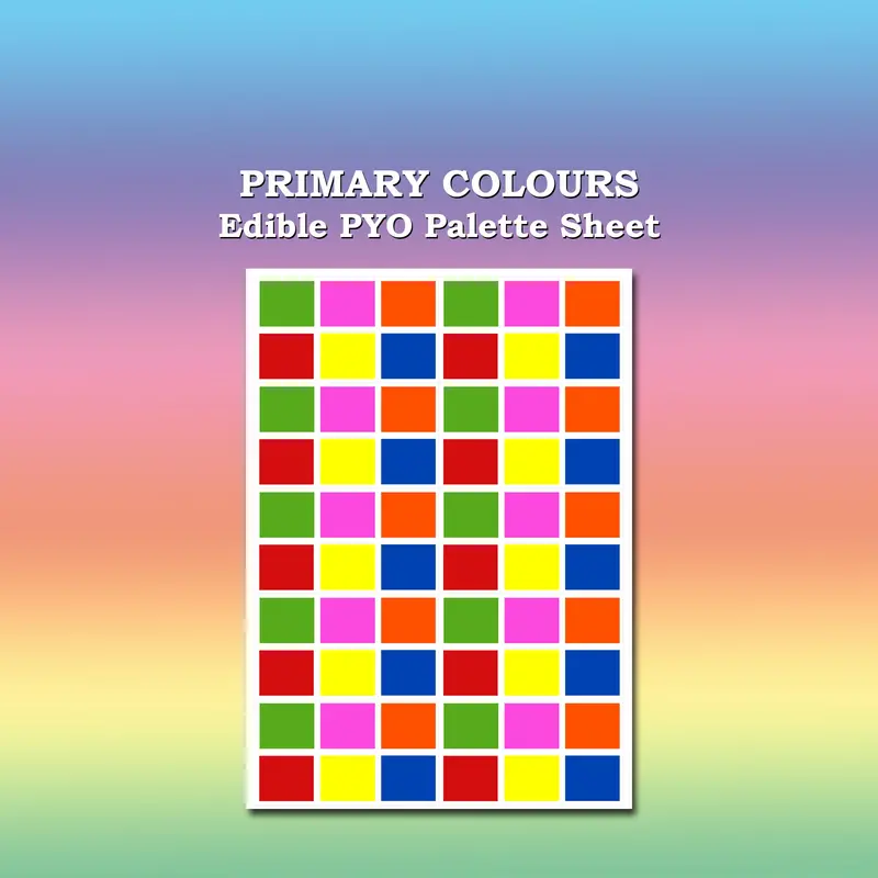 Paint Your Own Pyo Edible Primary Palettes For Cookies - Sheet Of 10 Uncut 1