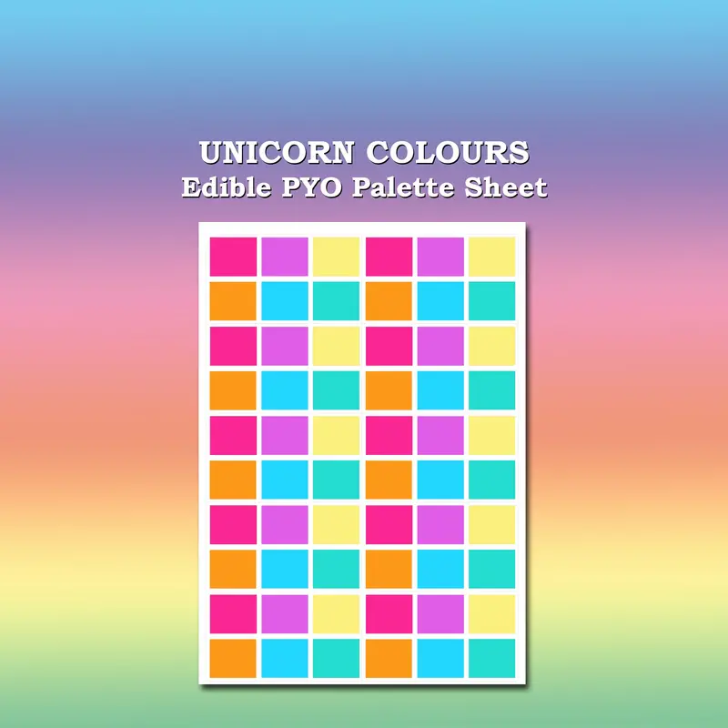 Paint Your Own Pyo Edible Unicorn Palettes For Cookies - Sheet Of 10 Uncut 1