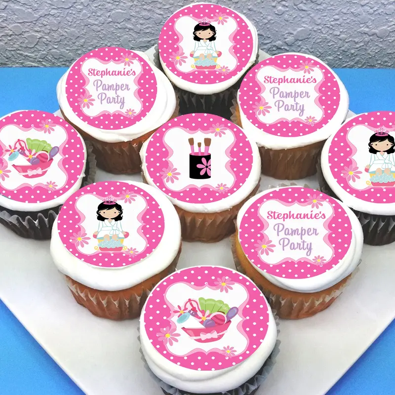 Pamper Spa Party Edible Cupcake Toppers 1