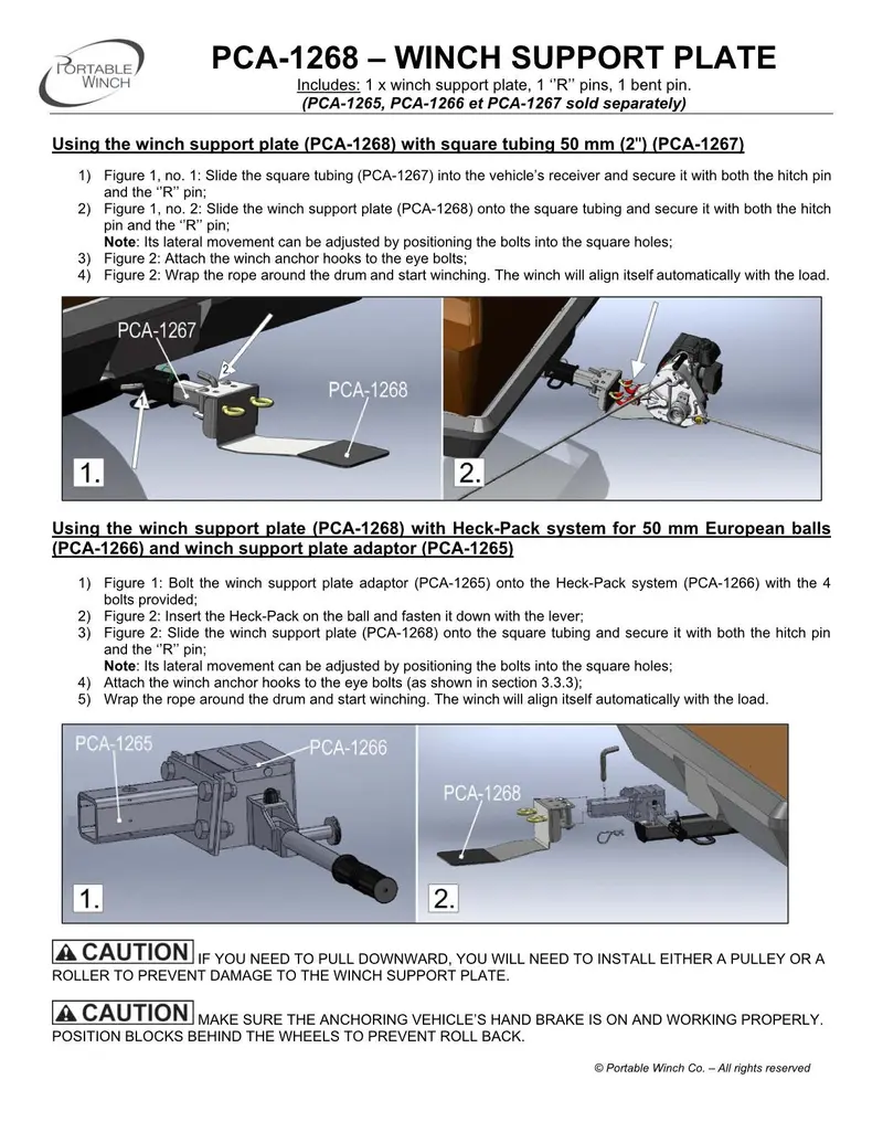 Pca-1268 <Br>Winch Support Plate 1