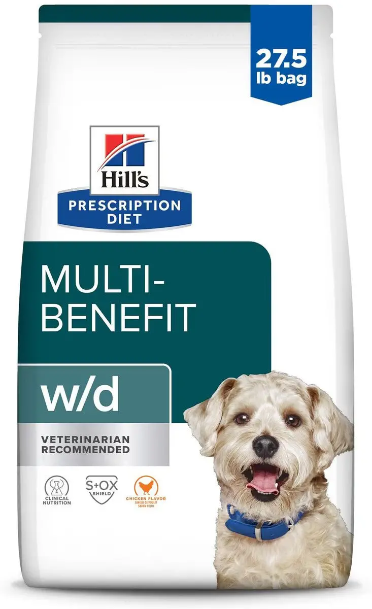 Rx Hill's Prescription Diet W/D Multi-Benefit Chicken Flavor Dry Dog Food, 27.5 Lb Bag 1