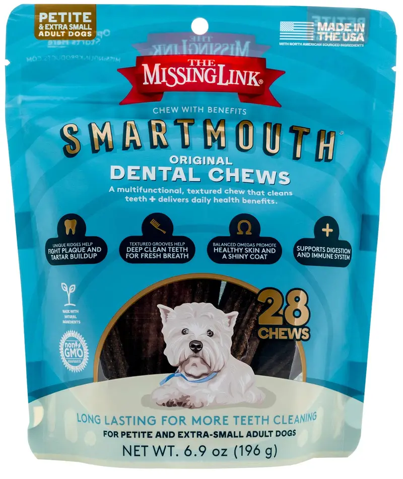 Smartmouth 7-In-1 Dental Chews For Dogs – Plaque Control, Fresh Breath, Glucosamine & Omega Support, Natural, Non-Gmo 1