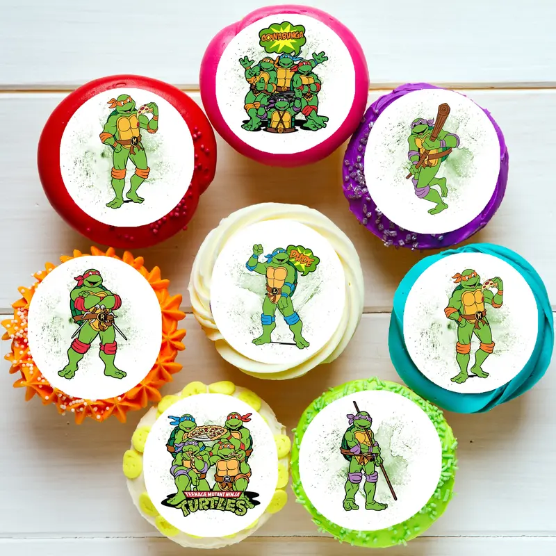 Teenage Mutant Ninja Turtles Pre-Cut Edible Cupcake Or Cookie Toppers 1